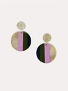 Sunshine Tienda Circle Olive Stripe Earrings