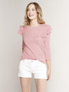 Ellison Thin Lines Ruffle Top