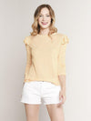 Ellison Thin Lines Ruffle Top