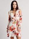 Arkco Flower Pattern Wrap Dress