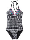 Ella Moss Girls' Black & White Patterened One Piece Swimsuit