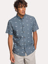 Quiksilver Men's Waterman Spun Reel Short Sleeve Shirt