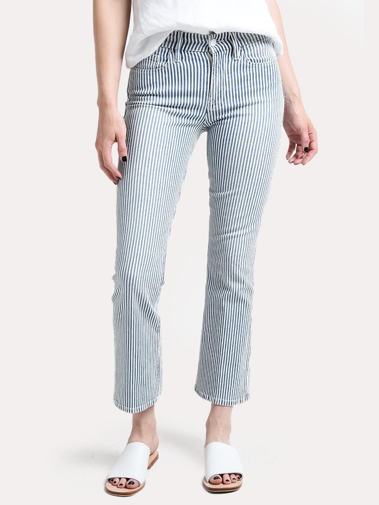 Frame Women's Engineer Stripe Crop Mini Boot Jean
