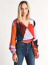 Tanya Taylor Colorblock Print Klara Top