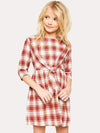 Hayden Flannel Dress with Front Tie Detail