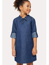 Hayden Denim Lace-Up Shift Dress