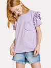 Hayden Girls' Ruffle Sleeve Pocket Tee