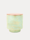 Paddywax Glow 5 oz Mint White Woods & Mint Iridescent Ceramic with Copper Lid Candle