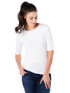 Majestic Elbow Sleeve Crew Neck Tee