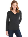 Majestic Viscose Long Sleeve Cowl Neck Tee