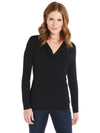 Majestic Viscose Long Sleeve Cowl Neck Tee