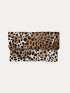 Clare V. Leopard Hair Foldover Clutch