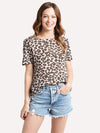 Monrow Leopard Over Size Crew