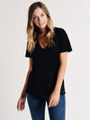 Monrow Women's V With Outline Stud Tee