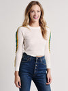 Illa Illa Stripe Sleeve Cropped Sweater