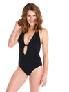 Jets Plunge V Neck One Piece