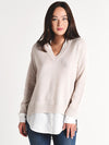 Brochu Walker V Neck Layered Pullover