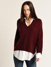 Brochu Walker V Neck Layered Pullover