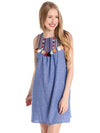 THML Sleeveless Tent Dress with Tassels