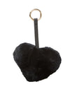 Jocelyn Dyed Black Red Rabbit Heart With Leather Strap