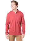 Saint Bernard Men's Vintage Garment Dyed Pique Long Sleeve Polo