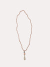 Deborah Gaspar Blush Faceted Chocolate Moonstone Sterling Silver Tassel Necklace