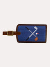 Smathers & Branson Crossed Clubs Needlepoint Luggage Tag