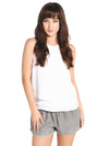 Three Dots Woven Linen Layered Tank