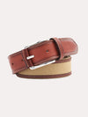 Peter Millar Leather Trimmed Cotton Canvas Belt