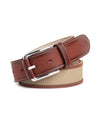 Peter Millar Men's Leather Trim Cotton Canvas Belt