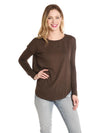 Velvet Long Sleeve Linen Top