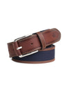 Peter Millar Men's Leather Trim Cotton Canvas Belt