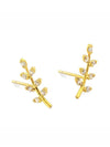 TAI Gold CZ Leaf Studs