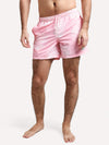 Bather Pink Birds Eye Palms Swim Trunk