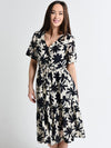 Trovata willow Ruffle Hem Dress Navy Floral