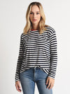 Velvet Slub Knit Stripe Top