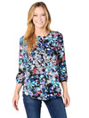 NYDJ 3/4 Sleeve Pleatback Top