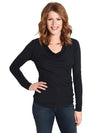 Majestic Viscose Long Sleeve Cowl Neck Tee