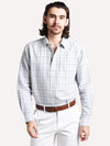 Oxford Glenwood Plaid Linen Spread Collar Sport Shirt