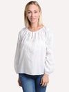 Velvet Victoria Cotton Dobby Eyelet Peasant Blouse