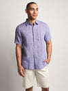 True Grit Lux Linen Check Short Sleeve Shirt