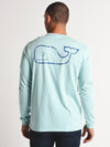 Vineyard Vines Men's Long Sleeve Heather Vintage Whale Pocket Tee