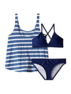 Splendid Plaid Patch Double Dip Tankini Top & Retro Swim Set