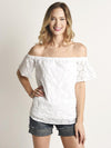 Sail to Sable Dot Eyelet Top