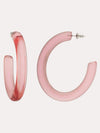 Machete Form Hoop Earrings In Peony