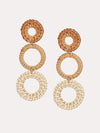 Neely Phelan Rattan 3 Hoop Drop Earrings