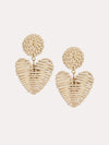 Neely Phelan Rattan Hear Drop Earrings