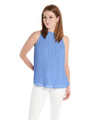 Naked Zebra Ruffle Pleated Top