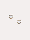 Tai Heart Stud With White Enamel Earring