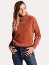 Glam Rust Cable Knit Turtleneck